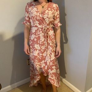 High-low Lulu’s wrap dress